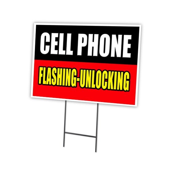 24 in Height, 0.25 in Width, Coroplast, 24" x 18", C-1824 Cell Phone Flashing Un